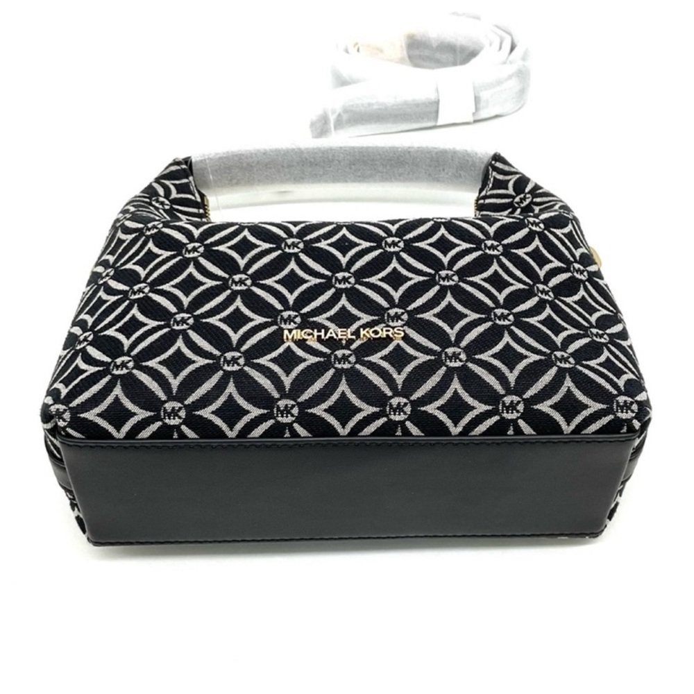 Michael Kors Ember Small Logo Jacquard Messenger Bag Black - Picture 10 of 11